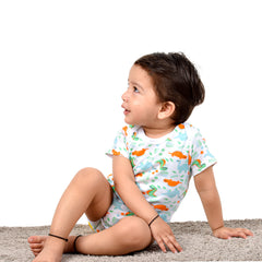 Moms Home Baby Soft Organic cotton Unisex  Onesie Pack of 1 - Dinosaur