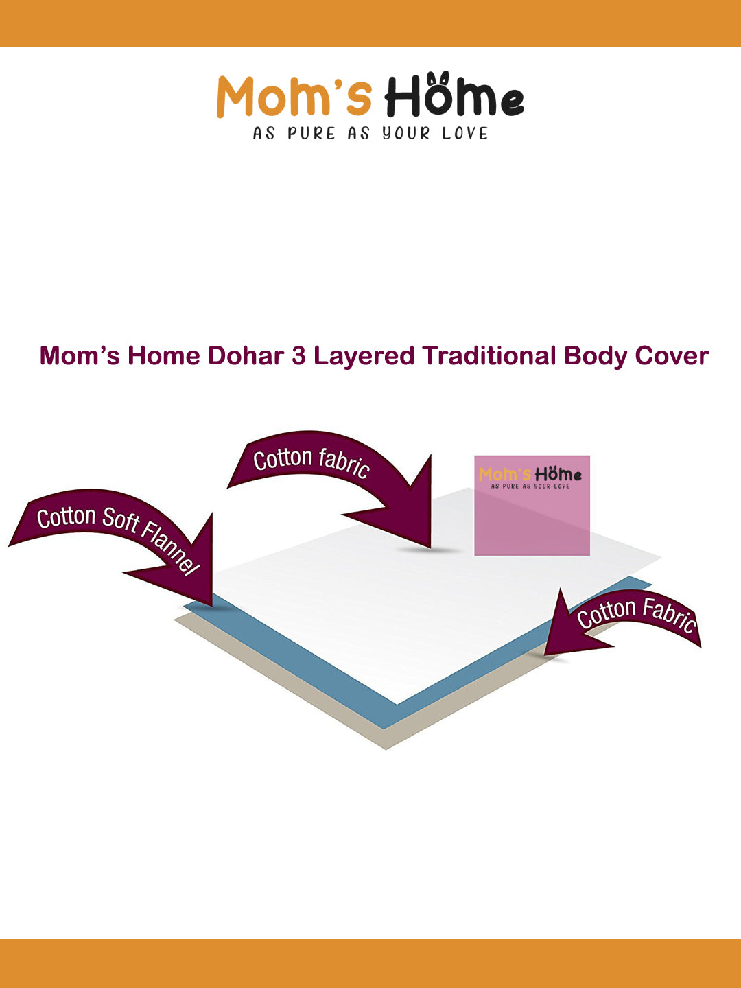 Moms Home Kids Pure Cotton Reversible Dohar, AC Blanket Comforter, Soft Light-Weight Blanket ( Mustard Floral)