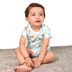 Moms Home Baby Soft Organic cotton Unisex  Onesie Pack of 1 - Dinosaur
