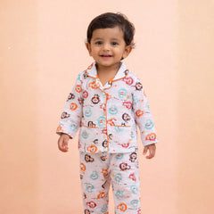 Organic Cotton Unisex Kids Pajama Set Combo | Night Suit | Sleepwear | Monkey