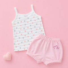Girl Summer Outfit Set | Organic Cotton Sleeveless Top & Shorts For Toddlers | 1-4 Years