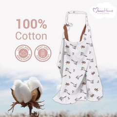 Organic Cotton Muslin Nursing Cover For Breastfeeding Feeding Apron - Yellow Giraffe