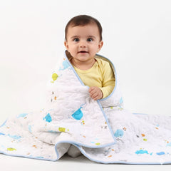 Ac Quilt Blanket cum Bedspread | 0-3 Years | 100X120 cm | Machine Washable | Blue Whale