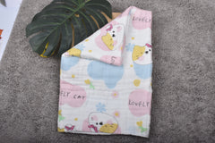 Moms Home Baby Super Soft Absorbent Muslin 6 Layer Towel | 60x120 cm | Lovely Cat
