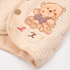 Baby's Warm Unisex Cotton Teddy Suit Set - 1 Pajama and 1 Shirt -Brown