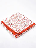 Moms Home Kids Pure Cotton Reversible Dohar, AC Blanket Comforter, Soft Light-Weight Blanket  ( Pink Floral)
