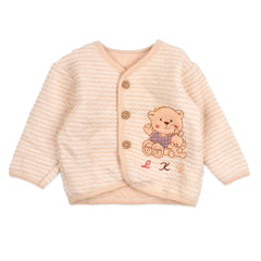 Baby's Warm Unisex Cotton Teddy Suit Set - 1 Pajama and 1 Shirt -Brown