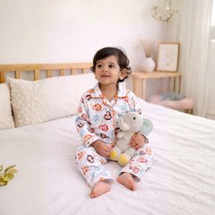 Organic Cotton Unisex Kids Pajama Set Combo | Night Suit | Sleepwear | Monkey