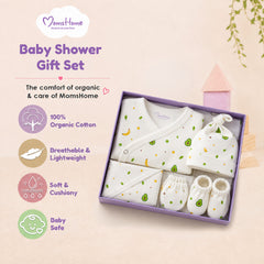 Organic Cotton Baby Clothing Set |  Baby Essential Clothes For Boys & Girls | Baby Shower Gift Hamper | 0-6 Months | Avocado | Pack of 6