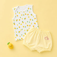 Summer Outfit Set For Boys & Girls | Organic Cotton Sleeveless Top & Shorts For Toddlers | 1-4 Years