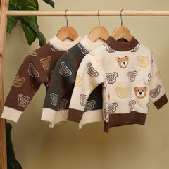 Winter Warm Woollen Full Sleeve Sweater For Baby | Bear | Pack of 1