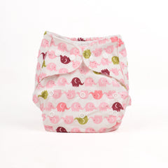 Baby Reusable Cotton Printed Pocket Diapers With 1 Inserts - Pack of 1 Elephant