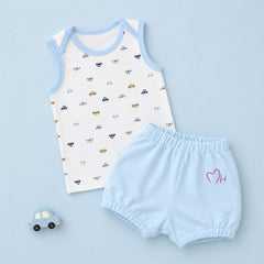 Summer Outfit Set For Boys & Girls | Organic Cotton Sleeveless Top & Shorts For Toddlers | 1-4 Years