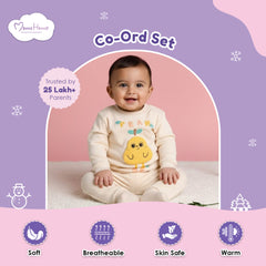 Winter Warm Full Sleeve Co-ord Sets For Baby | Cotton Baby Clothing Set | Pear | Set of 1
