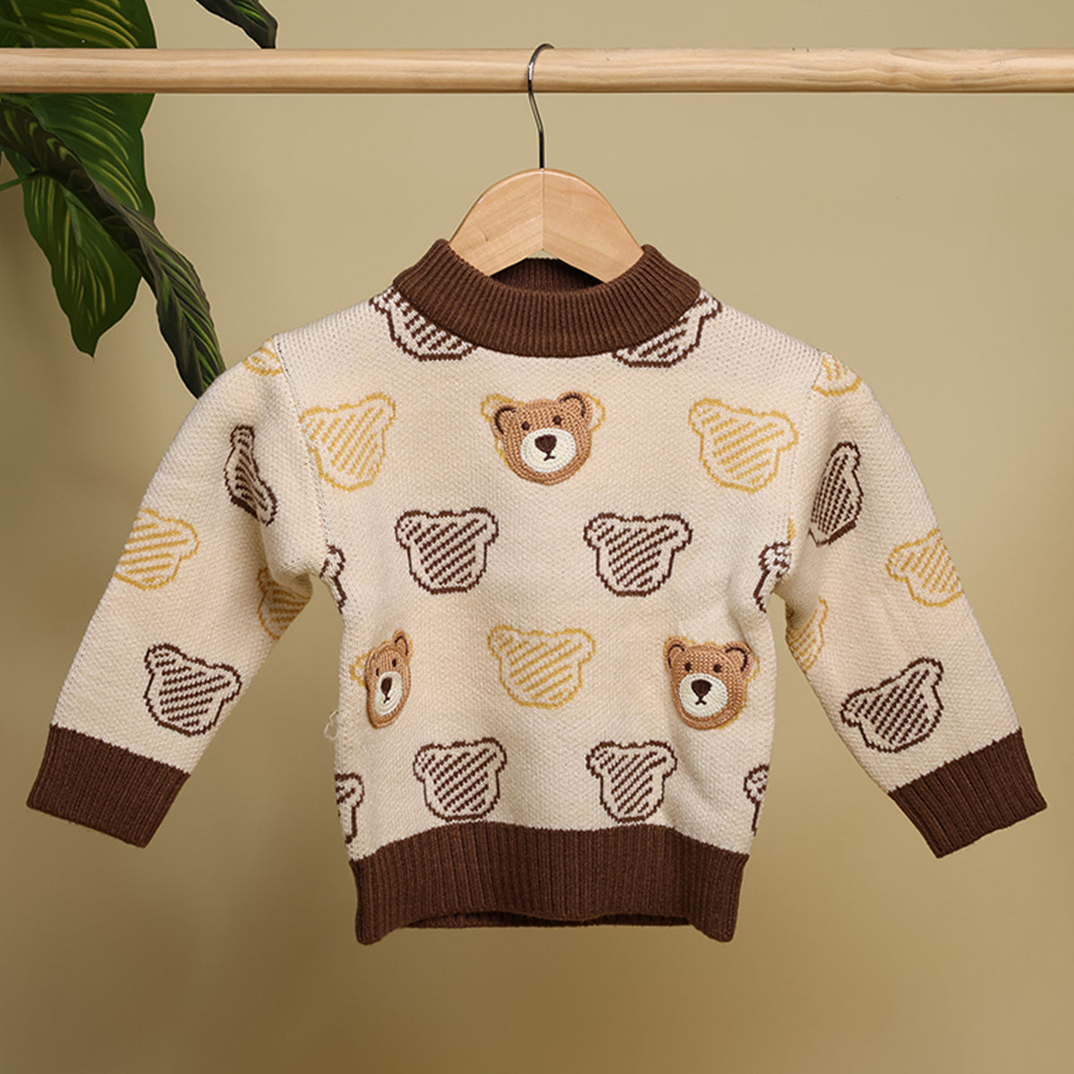 Winter Warm Woollen Full Sleeve Sweater For Baby | Bear | Pack of 1