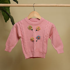 Winter Warm Woollen Full Sleeve Sweater For Baby | Flower | Pack of 1