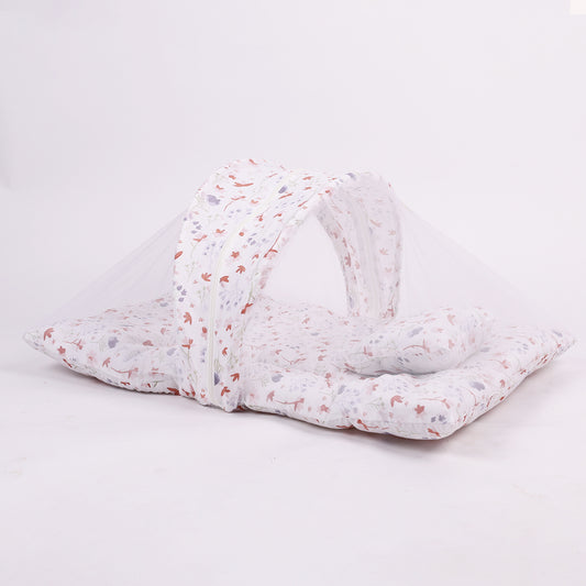 Organic Cotton Muslin Foldable Mosquito Net Bedding | Blossom