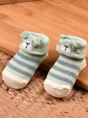 Kids Unisex Organic Cotton Ankle-Length Antiskid Bootie Socks, 0-6 Months