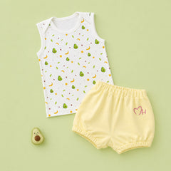 Summer Outfit Set For Boys & Girls | Organic Cotton Sleeveless Top & Shorts For Toddlers | 1-4 Years