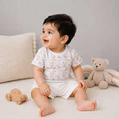 Organic Cotton Half Sleeve T-Shirt for Kids | Printed Round Neck Summer Wear T-Shirt for Baby Boys & Girls Combo | Little Heart & Bunny | Pack of 2