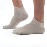 FOOTPRINTS Unisex Solid Cotton Ankle-Length Socks -Pack Of 3 Grey