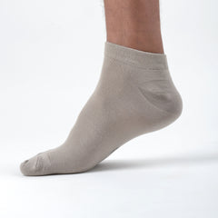 FOOTPRINTS Unisex Solid Cotton Ankle-Length Socks -Pack Of 1 Grey