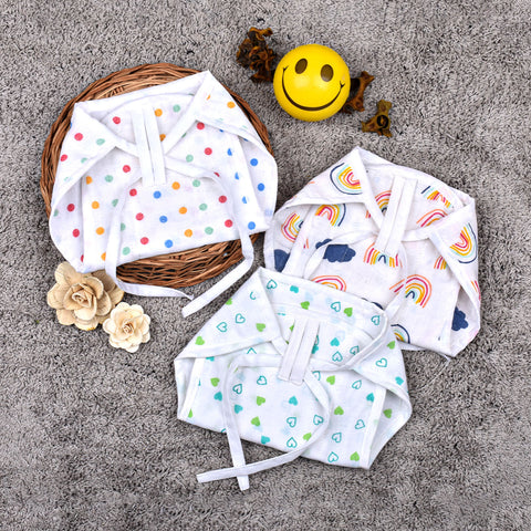 Baby Printed Muslin Nappies | Mixed Design | Buy 3 Get 3 Free