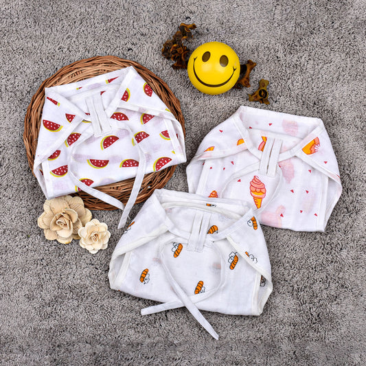 Organic Cotton Baby Muslin Nappies | Pack of 3 | Mix Design