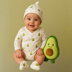 Organic Cotton Baby Clothing Set |  Baby Essential Clothes For Boys & Girls | Baby Shower Gift Hamper | 0-6 Months | Avocado | Pack of 6
