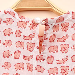 Baby Girl Organic Cotton Sleeveless Frock | Elephant
