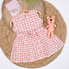 Baby Girl Organic Cotton Sleeveless Frock | Elephant