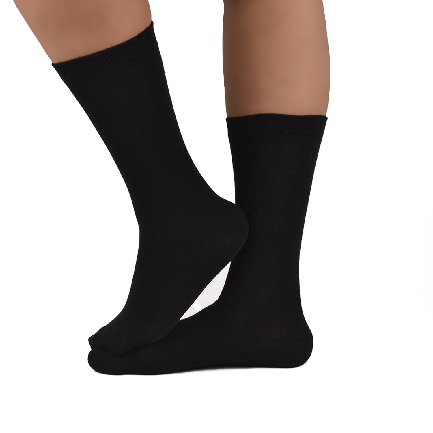 Kids Organic Cotton School Socks - Unisex - Calf length- Pack of 5 (Black and White)- Extra soft and Breathable