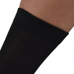 Kids Organic Cotton School Socks - Unisex - Calf length- Pack of 3 (Black)- Extra soft and Breathable