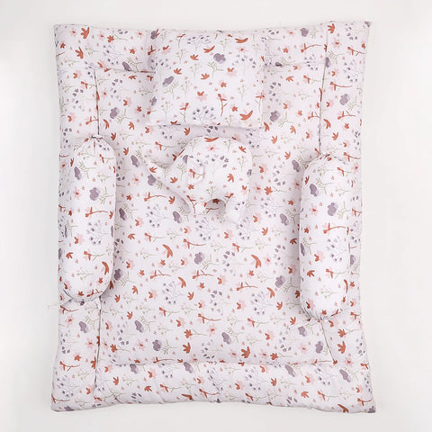 Baby Bedding Set With Mosquito Net, AC Quilt & Sleeping Bag | Blossom | Pack of 9