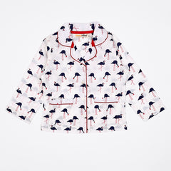 Organic Cotton Unisex Kids Pajama Set Combo | Night Suit | Sleepwear | Blue  Flamingo