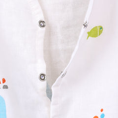 Kids Organic Cotton Muslin Co-Ord Set | Shirt & Shorts | Blue Whale