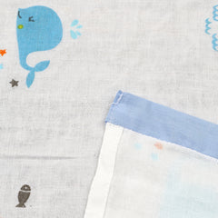 Organic Cotton Muslin Nursing Cover For Breastfeeding Feeding Apron - Blue Whale