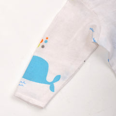 Baby Unisex Organic Cotton Muslin Full Sleeves Jhabla | Whale, Flamingo | Pack of 2