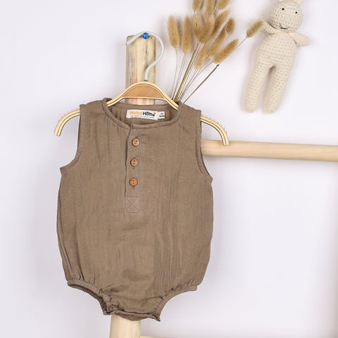 Knit Brown Organic Cotton Onesie main image 1