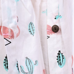 Baby Girl Organic Cotton Sleeveless Frock | Flamingo