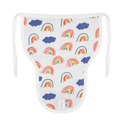 Baby Unisex Organic Cotton Muslin Jhabla and Nappy Set | Rainbow, Green Heart, Ice-cream | Pack of 3