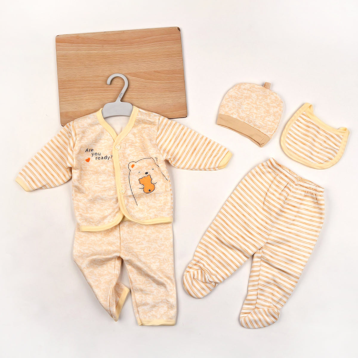Baby Organic Cotton 5 Piece Warm Co-ord Set | 3-6 Months| Brown