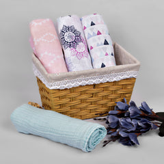 Baby Muslin Cloth Swaddle 112*112 cms - 0-12 Months - Pack of 4
