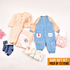 New Born Baby Winter Essentials Gift Combo 0-3 Months - 12 Items