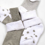 Footprints Super Soft Organic Cotton Unisex Kids Terry Socks| Grey | 12-24 Months| Pack Of 4