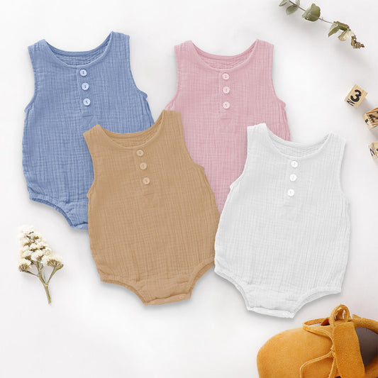 Baby Organic Cotton Onesie | White, Pink , Blue , Light Brown | Pack of 4