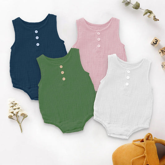 Baby Organic Cotton Onesie | White, Pink , Royal Blue , Green | Pack of 4