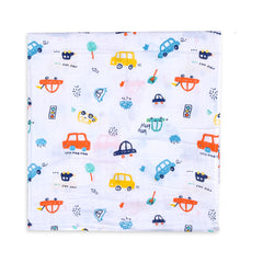 Baby Muslin Swaddle - 100x100 CM - Pack Of 1 Car