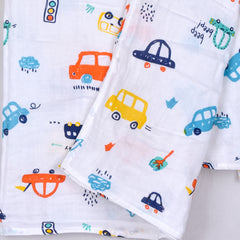 Baby Muslin Swaddle - 100x100 CM - Pack Of 1 Car
