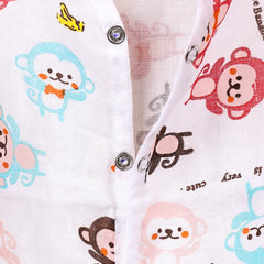 Kids Organic Cotton Muslin Co-Ord Set | Shirt & Shorts | Monkey